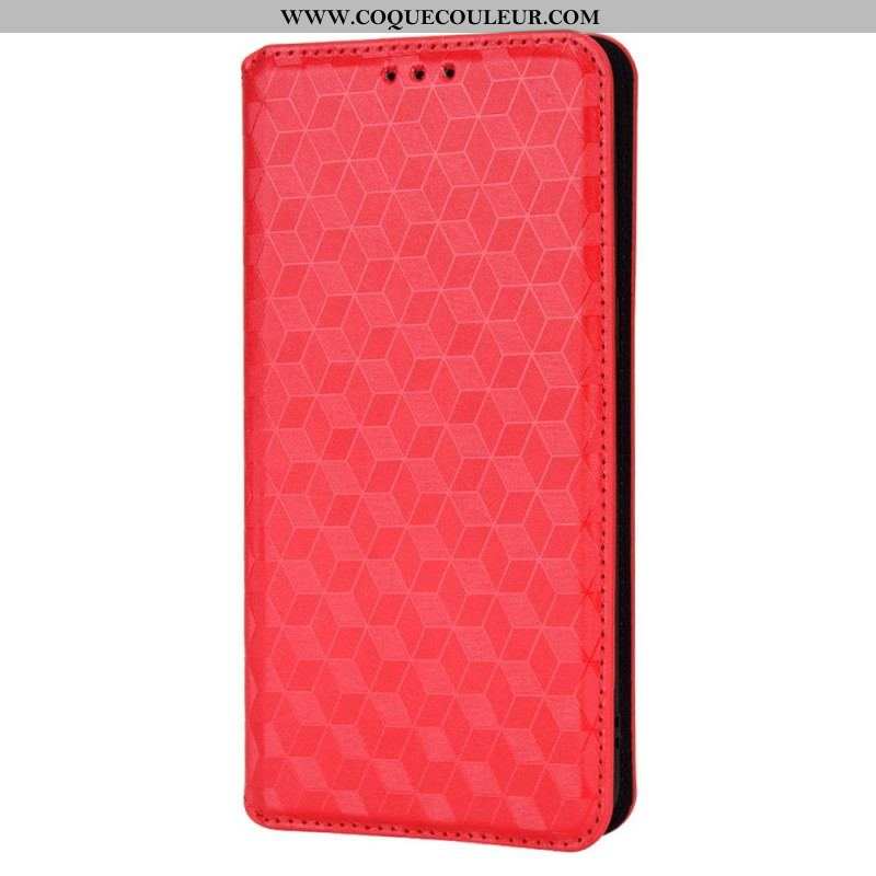 Flip Cover Oppo Find X5 Pro Effet Cuir Diamant 3D