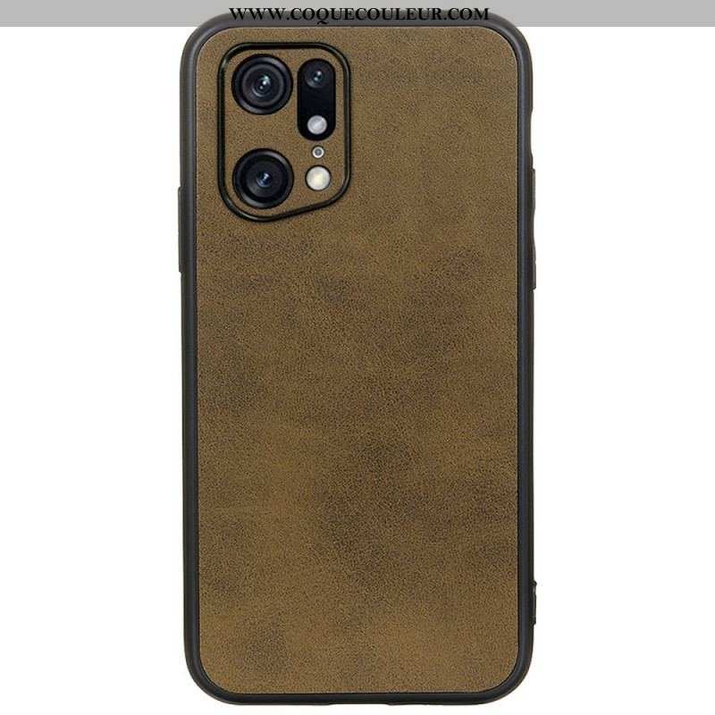 Coque Oppo Find X5 Pro Effet Cuir Look Raffiné