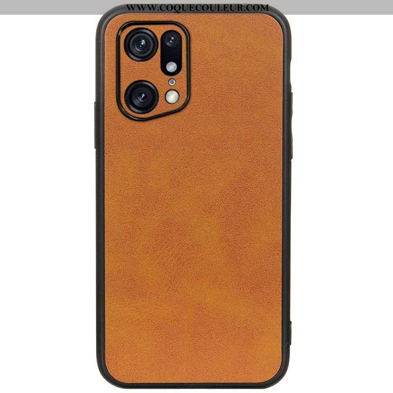 Coque Oppo Find X5 Pro Effet Cuir Look Raffiné