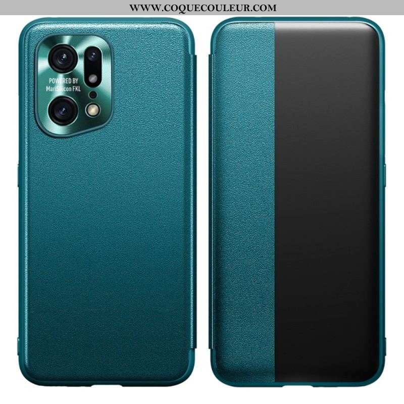 View Cover Oppo Find X5 Pro Simili Cuir