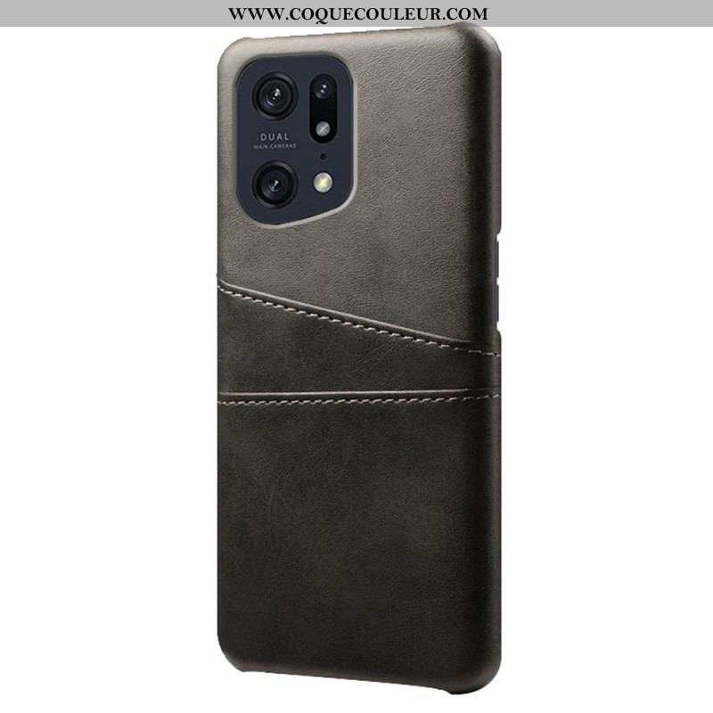 Coque Oppo Find X5 Effet Cuir Porte-Cartes