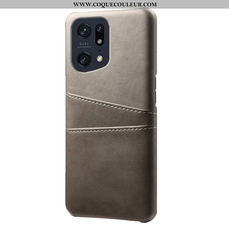 Coque Oppo Find X5 Effet Cuir Porte-Cartes