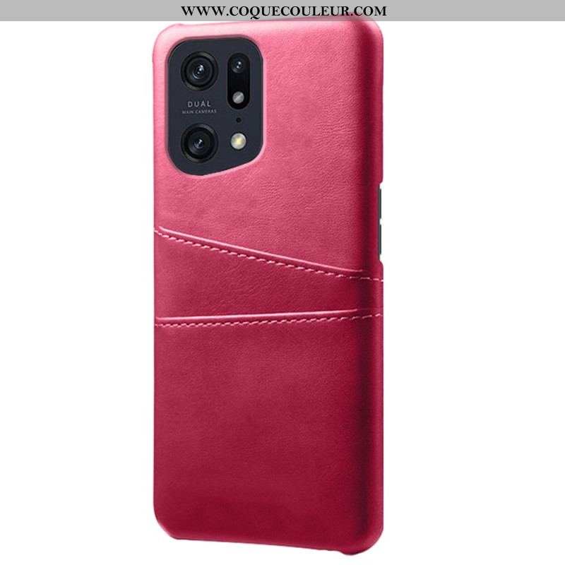 Coque Oppo Find X5 Effet Cuir Porte-Cartes