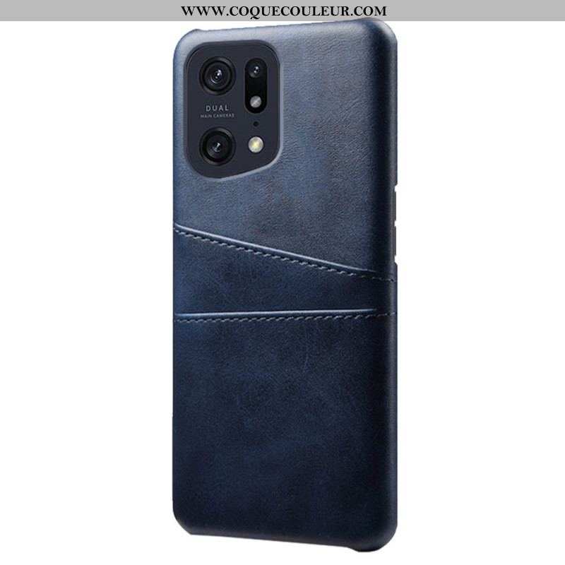 Coque Oppo Find X5 Effet Cuir Porte-Cartes