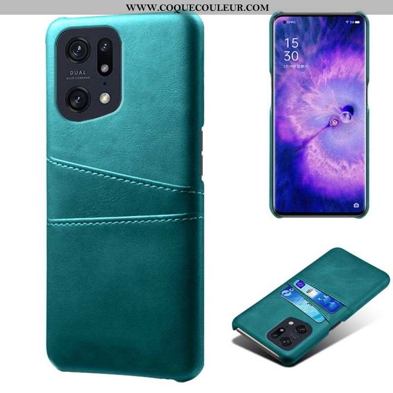 Coque Oppo Find X5 Effet Cuir Porte-Cartes