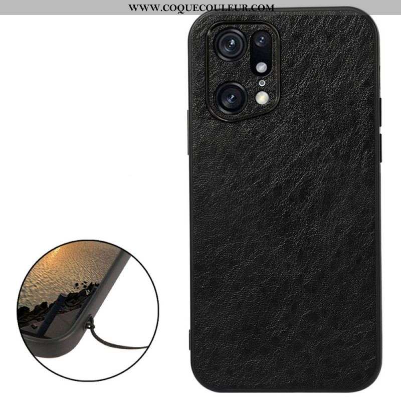 Coque Oppo Find X5 Pro Simili Cuir Texturé