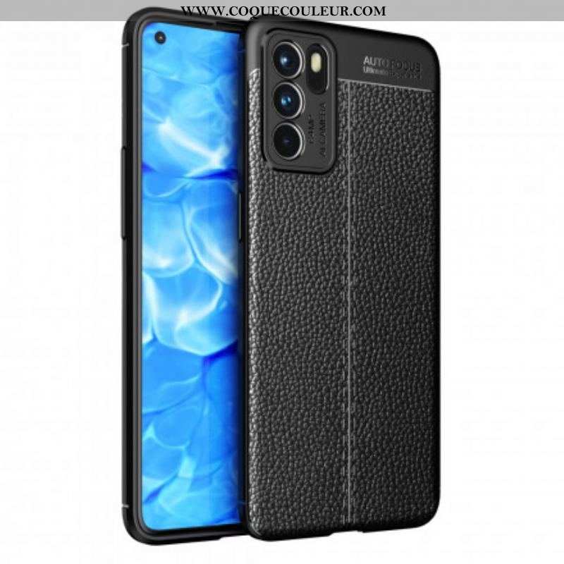 Coque Oppo Reno 6 5G Effet Cuir LItchi