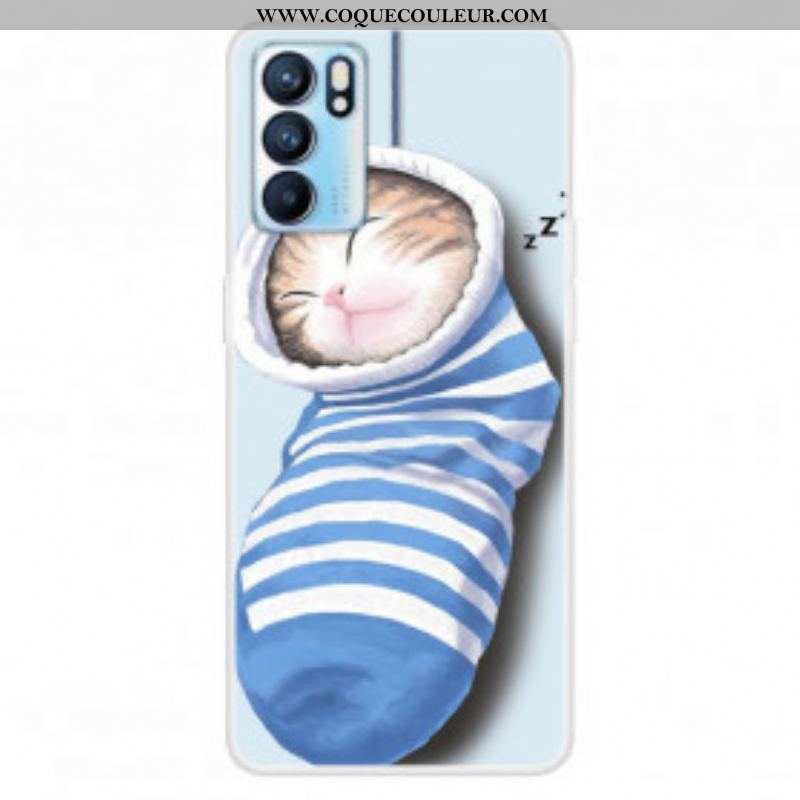 Coque Oppo Reno 6 5G Chaton Endormi