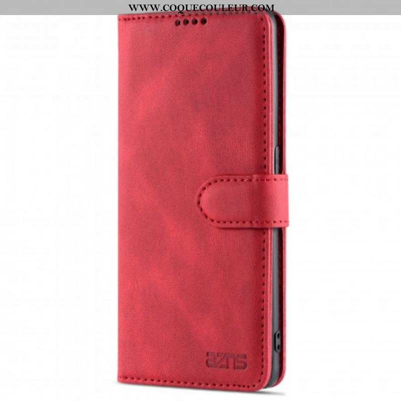 Housse Oppo Reno 6 5G AZNS Effet Cuir Couture