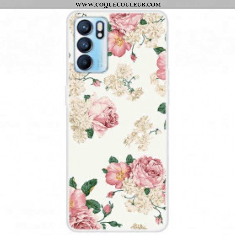 Coque Oppo Reno 6 5G Transparente Fleurs Liberty