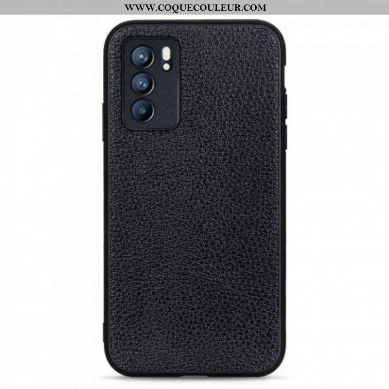 Coque Oppo Reno 6 5G Véritable Cuir Litchi