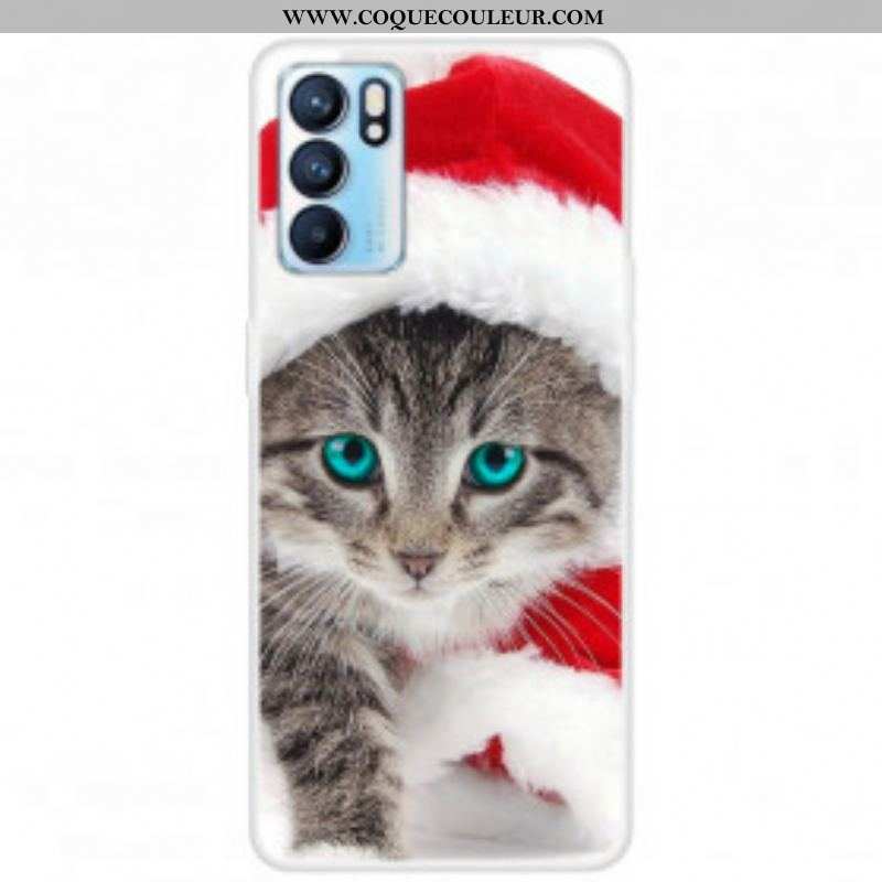 Coque Oppo Reno 6 5G Chat de Noël