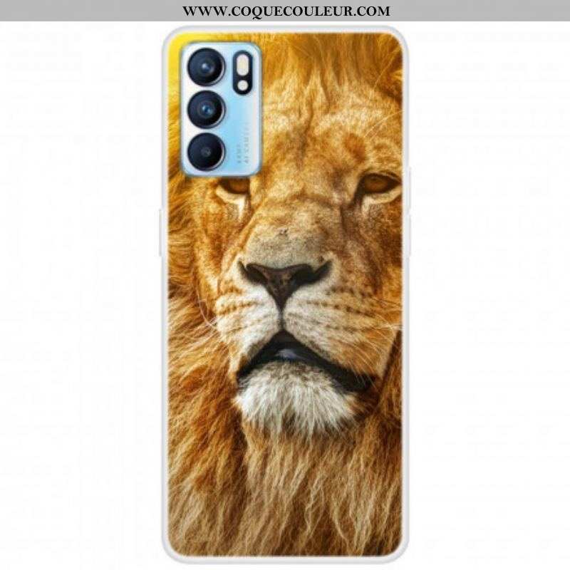 Coque Oppo Reno 6 5G Tête de Félin