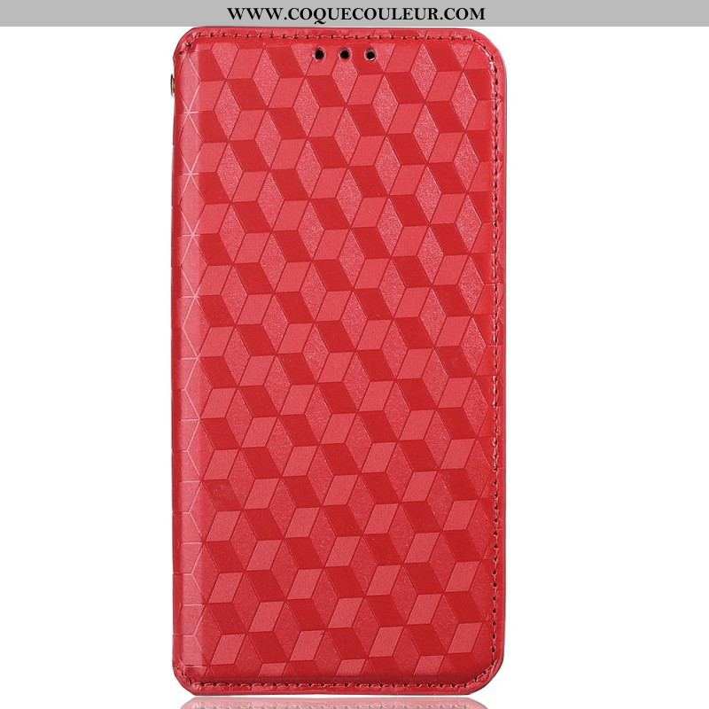 Flip Cover Oppo Reno 6 5G Effet Cuir Diamant 3D