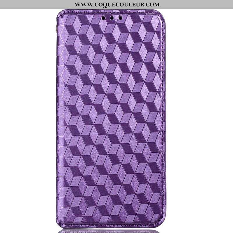 Flip Cover Oppo Reno 6 5G Effet Cuir Diamant 3D