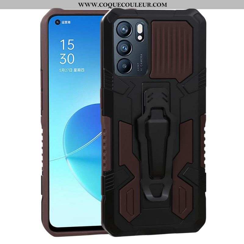 Coque Oppo Reno 6 5G Robot avec Pince Ceinture