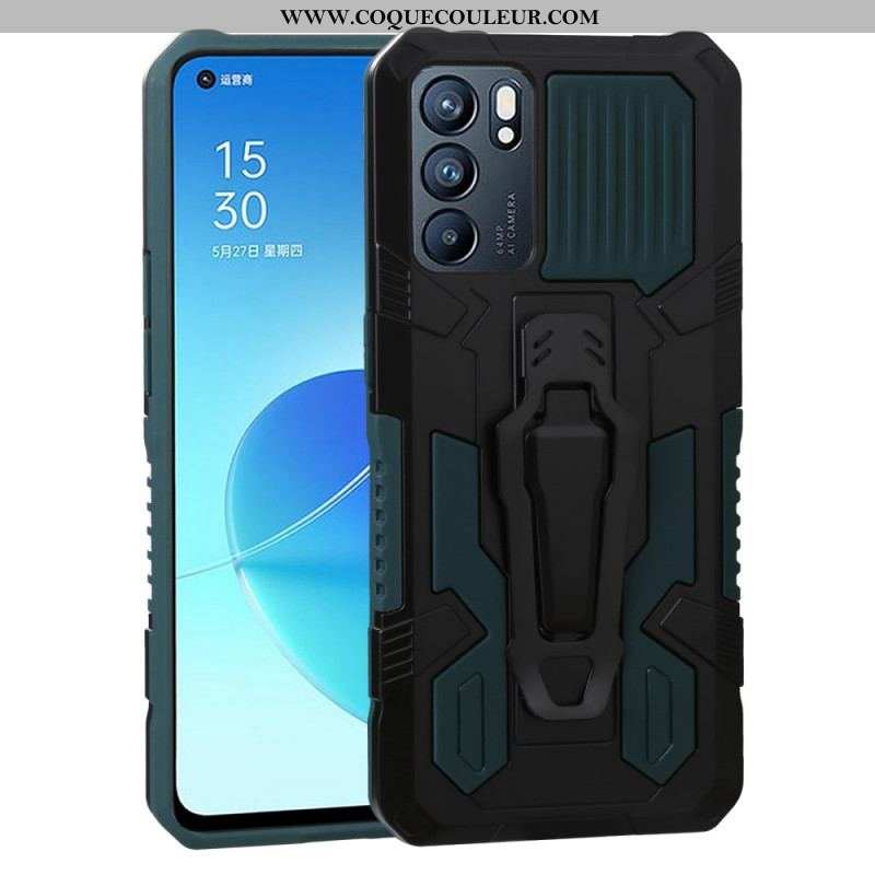Coque Oppo Reno 6 5G Robot avec Pince Ceinture