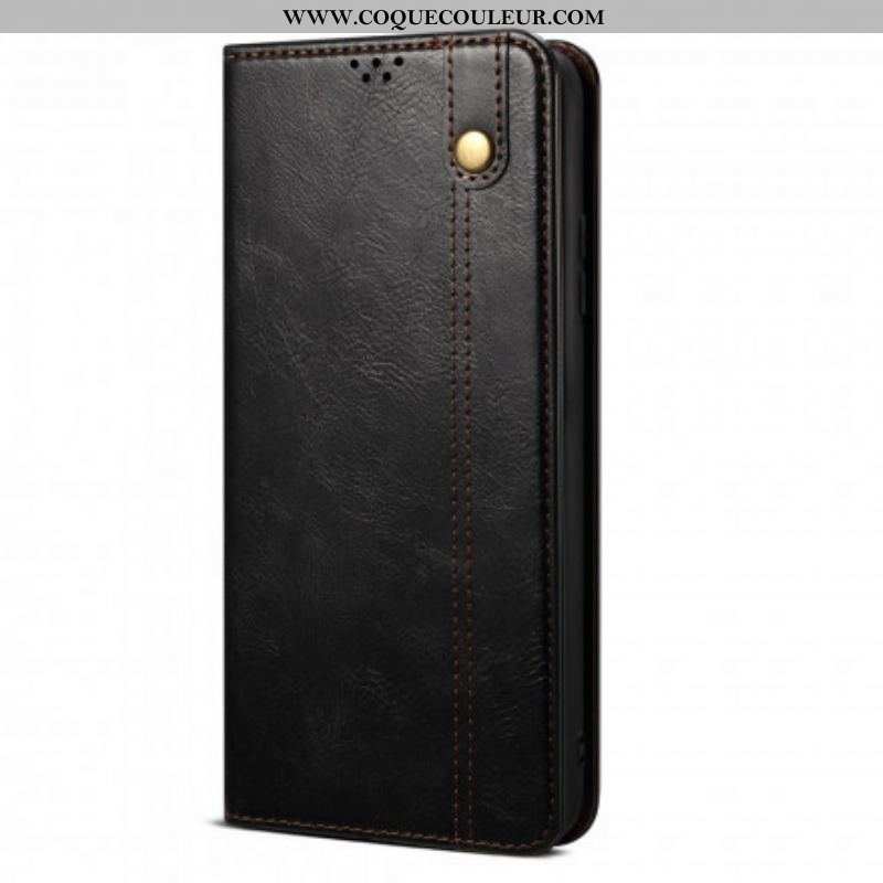 Flip Cover Oppo Reno 6 5G Simili Cuir Ciré