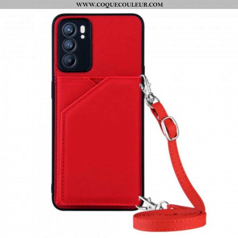 Coque Oppo Reno 6 5G Bandoulière Porte-cartes