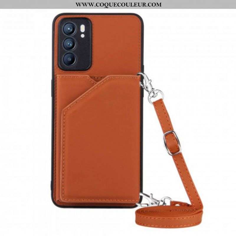 Coque Oppo Reno 6 5G Bandoulière Porte-cartes