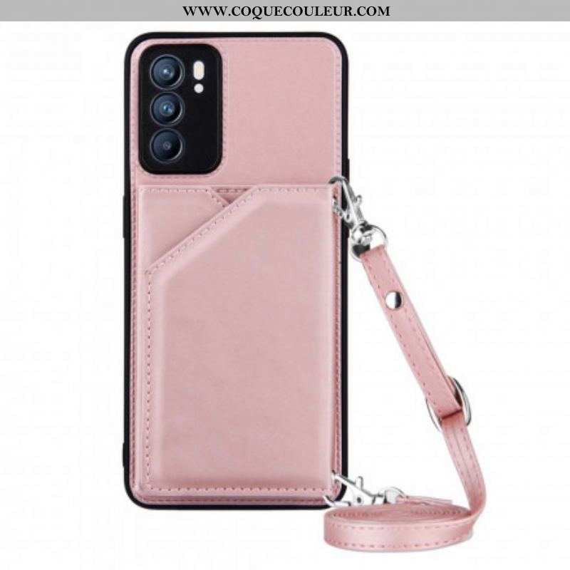 Coque Oppo Reno 6 5G Bandoulière Porte-cartes