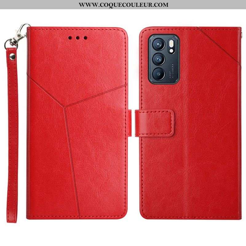 Housse Oppo Reno 6 5G Style Cuir Géo Y Design