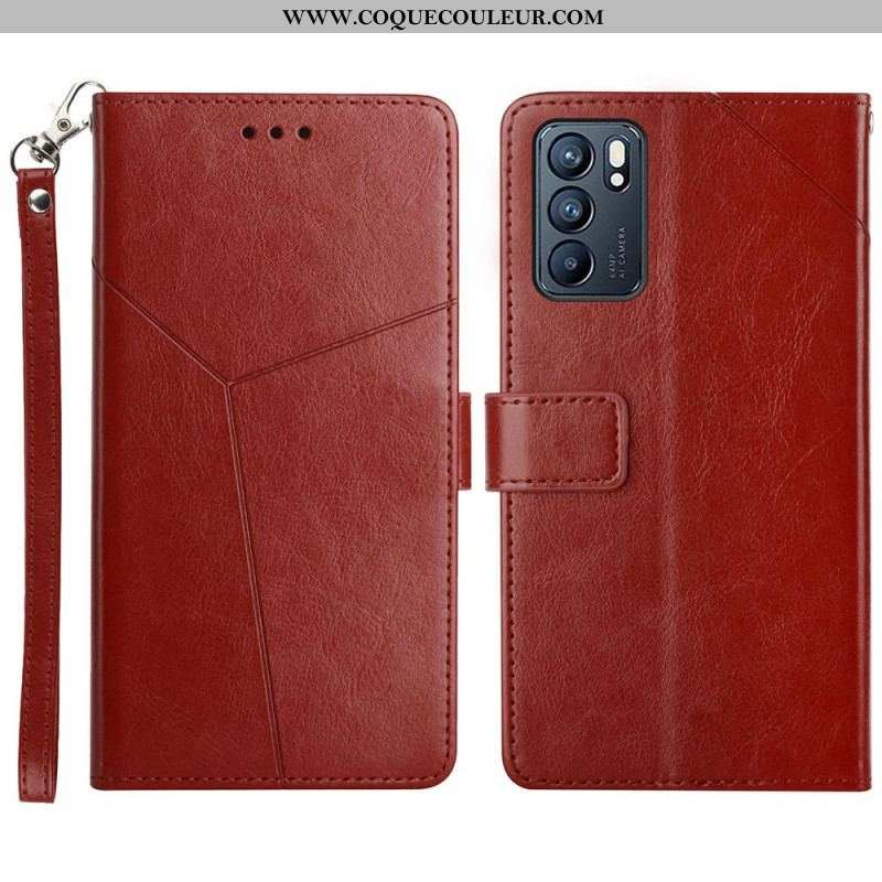 Housse Oppo Reno 6 5G Style Cuir Géo Y Design