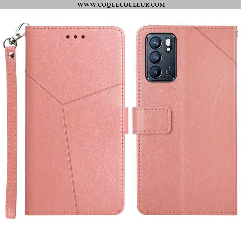 Housse Oppo Reno 6 5G Style Cuir Géo Y Design