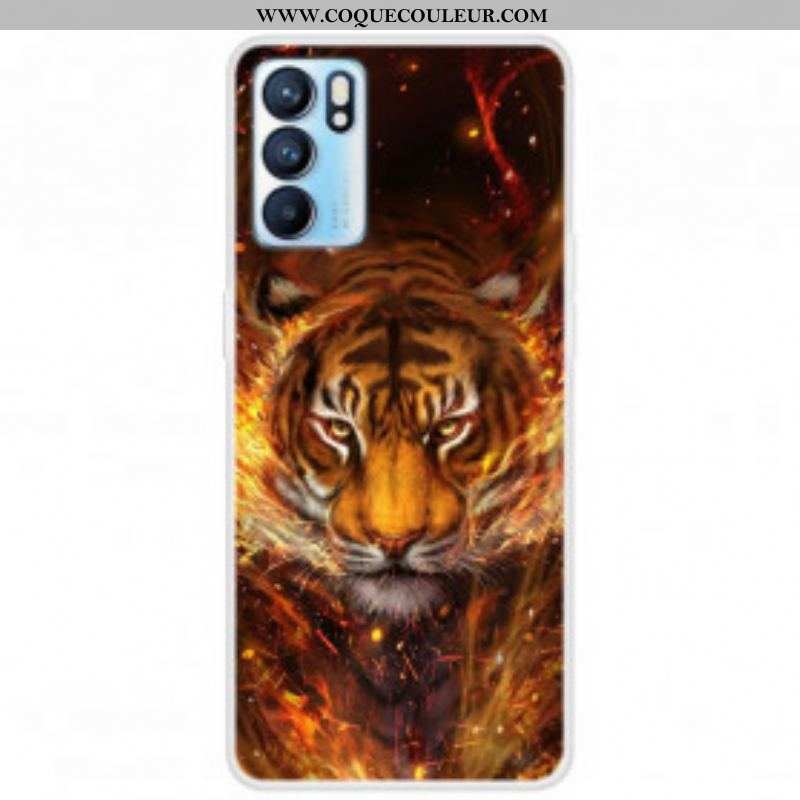 Coque Oppo Reno 6 5G Flexible Tigre