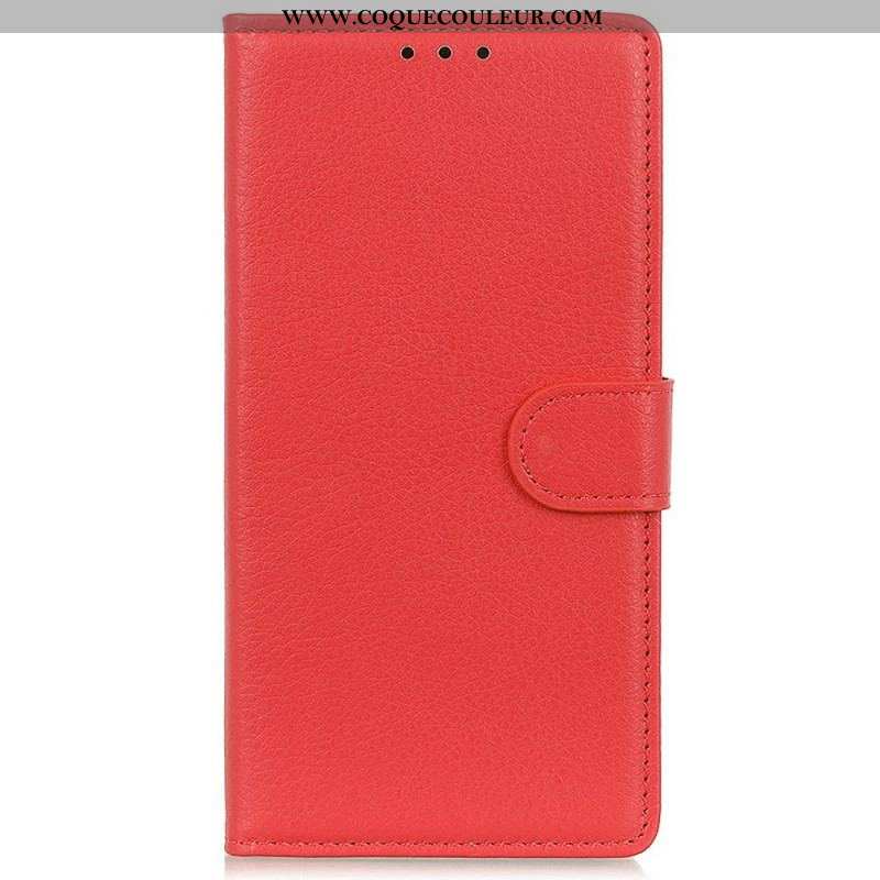 Housse Oppo Reno 7 Style Cuir Litchi Traditionnel