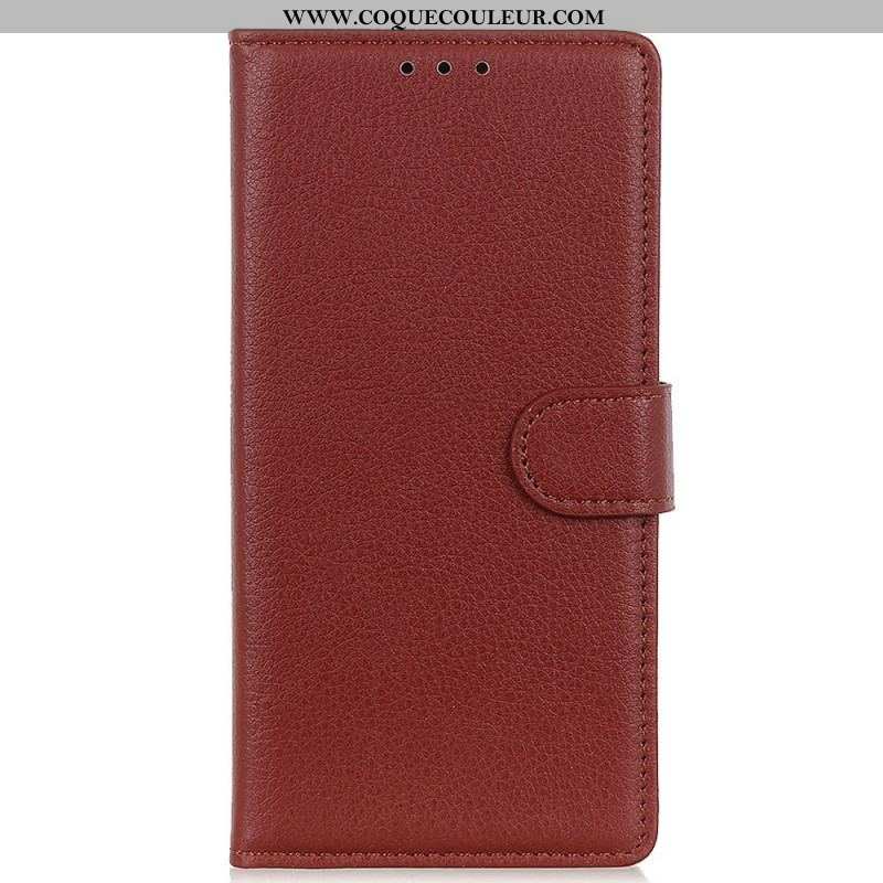 Housse Oppo Reno 7 Style Cuir Litchi Traditionnel