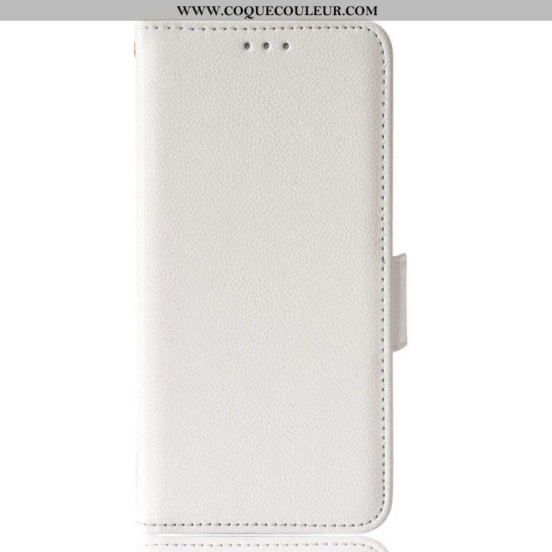 Housse Oppo Reno 7 Style Cuir Litchi Traditionnel