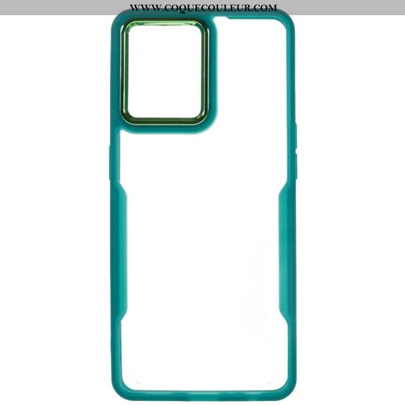 Coque Oppo Reno 7 Transparente Acrylique et Contour Coloré