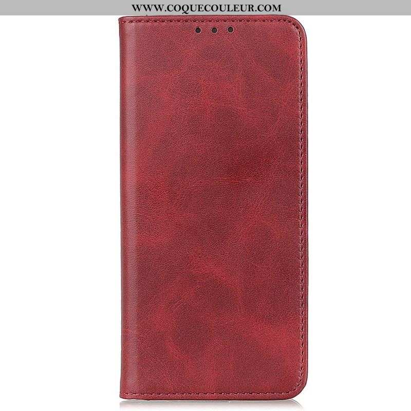 Housse Oppo Reno 7 Cuir Fendu Classique