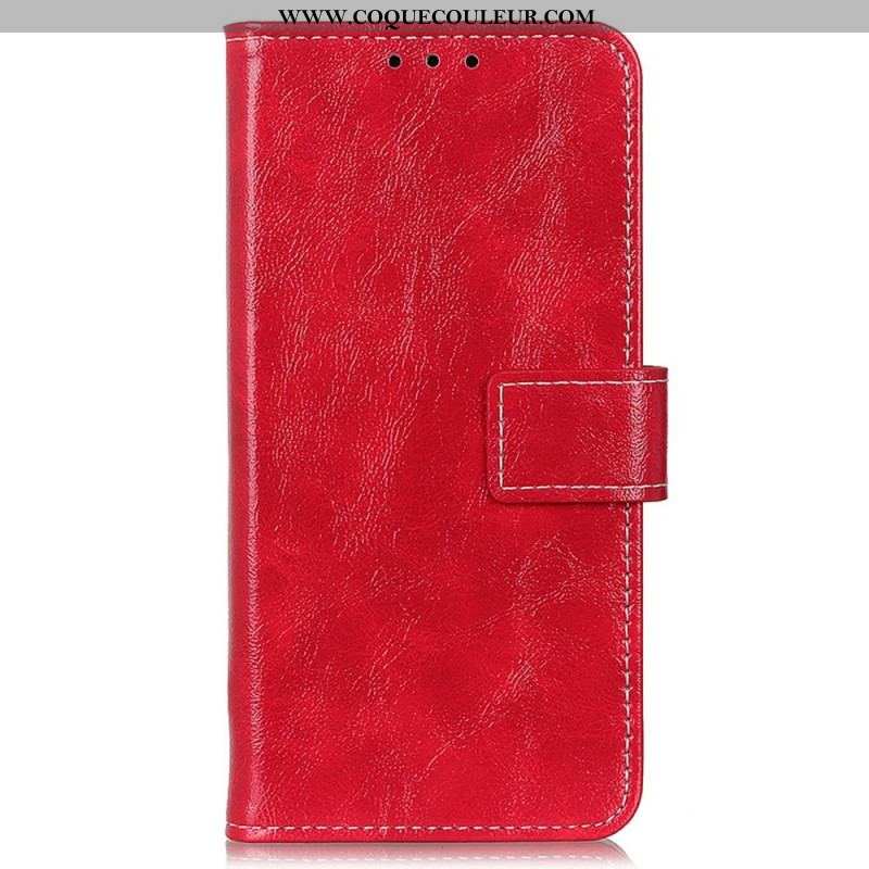 Housse OnePlus Nord 2T 5G Simili Cuir Verni et Coutures