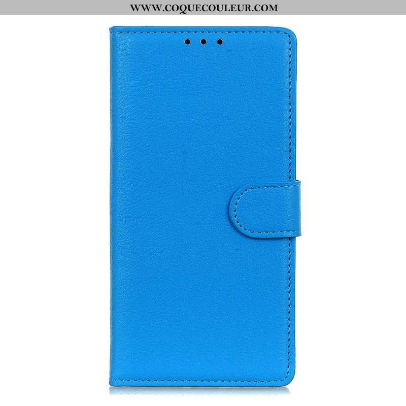 Housse Oppo Reno 8 Lite Style Cuir Litchi Traditionnel