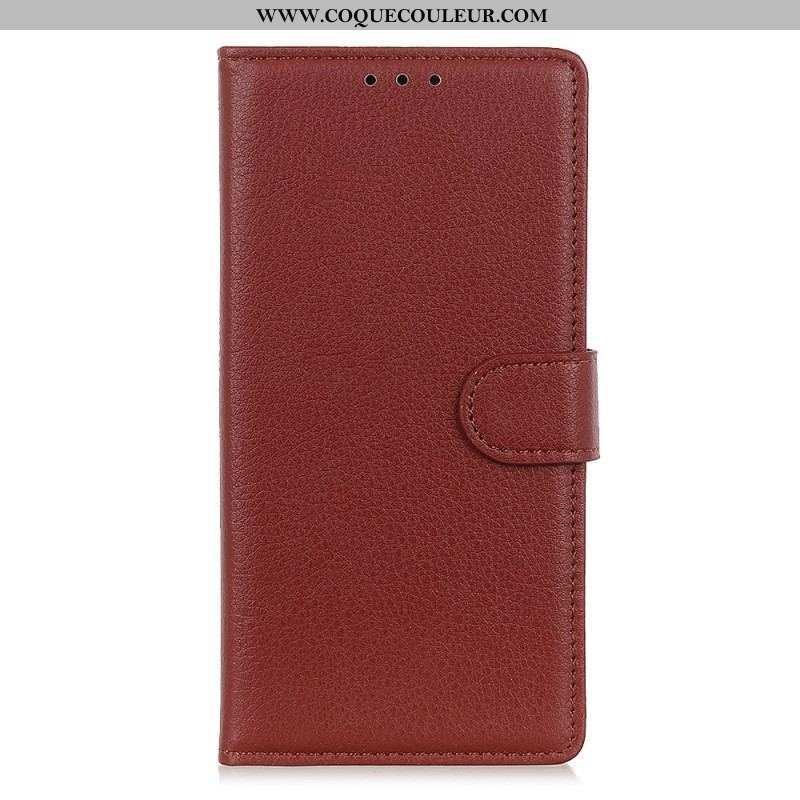 Housse Oppo Reno 8 Lite Style Cuir Litchi Traditionnel