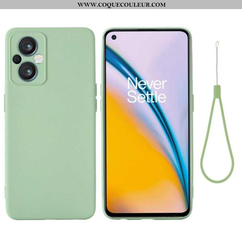 Coque Oppo Reno 8 Lite Silicone Liquide à Lanière