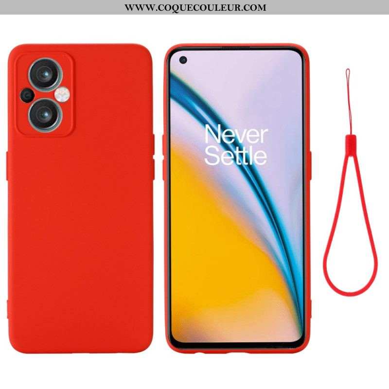 Coque Oppo Reno 8 Lite Silicone Liquide à Lanière