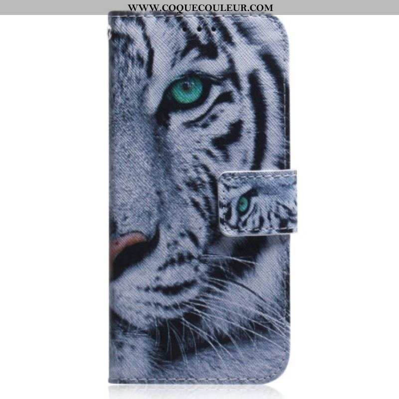 Housse Oppo Reno 8 Lite Tigre Blanc