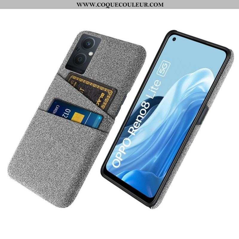 Coque Oppo Reno 8 Lite Tissu Porte-Cartes