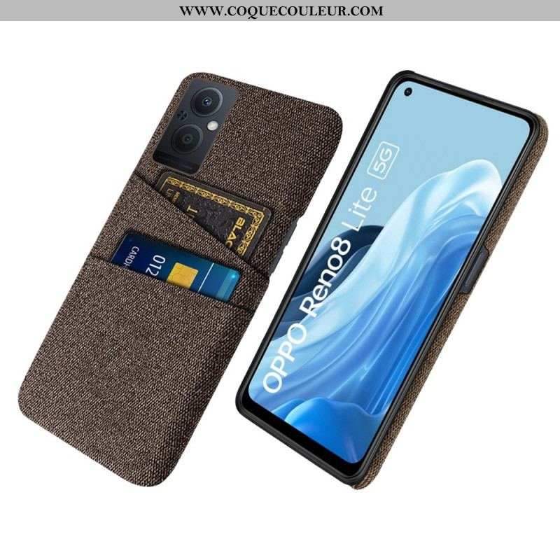 Coque Oppo Reno 8 Lite Tissu Porte-Cartes