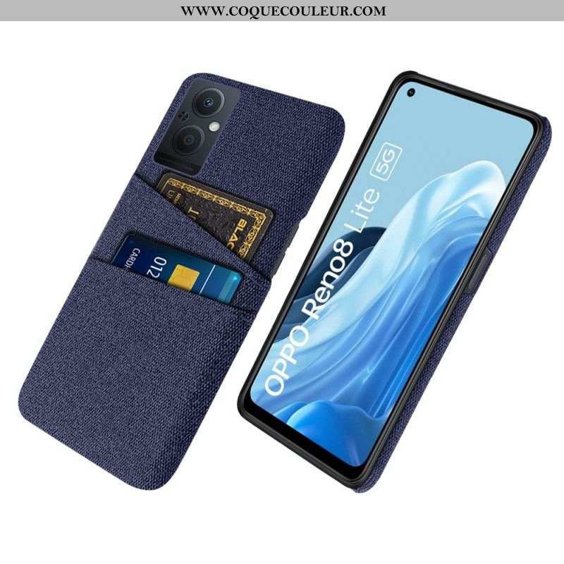 Coque Oppo Reno 8 Lite Tissu Porte-Cartes