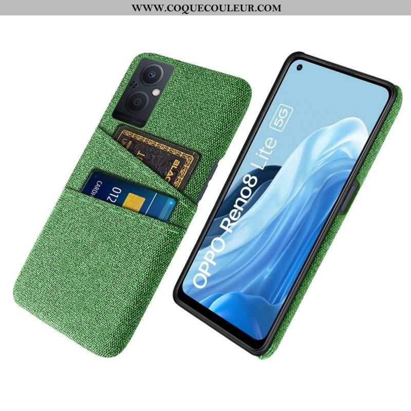 Coque Oppo Reno 8 Lite Tissu Porte-Cartes