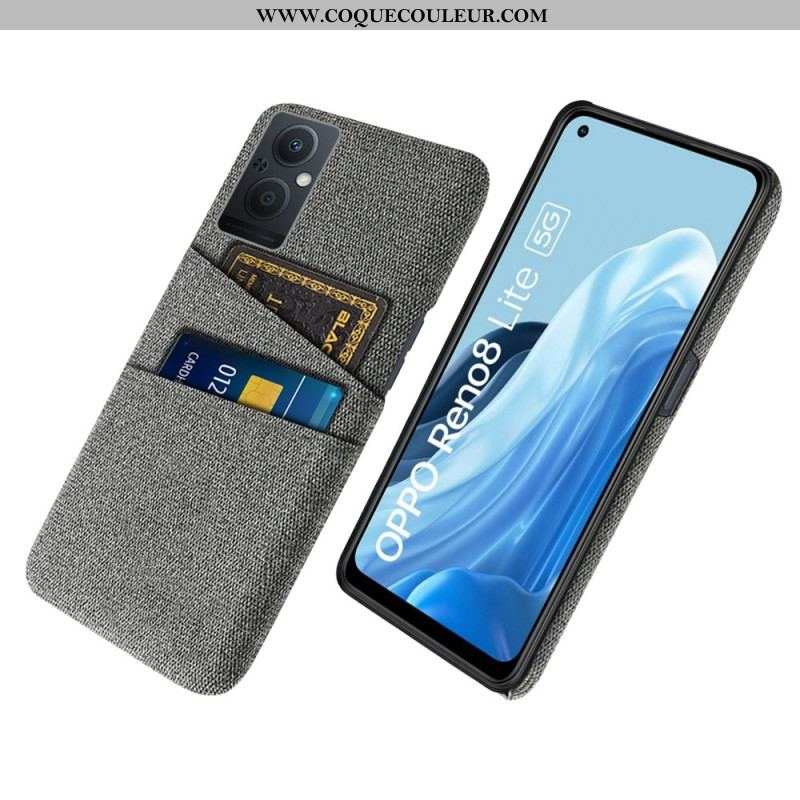 Coque Oppo Reno 8 Lite Tissu Porte-Cartes