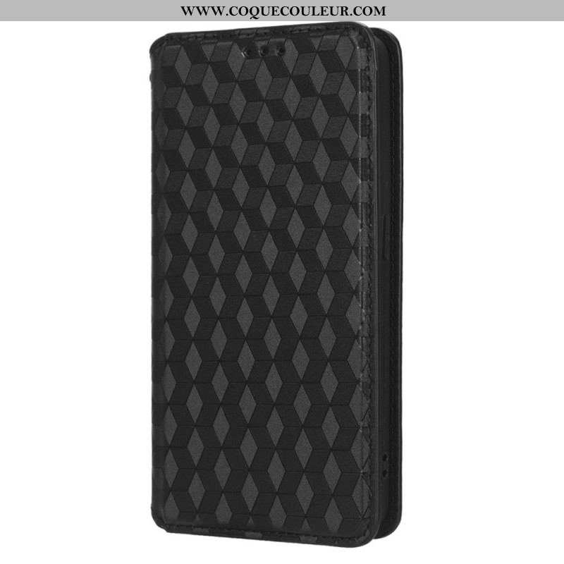 Flip Cover Oppo Reno 8 Effet Cuir Cubes 3D