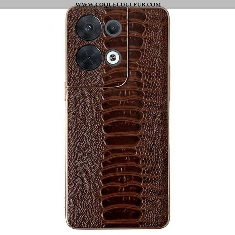 Coque Oppo Reno 8 Vrai Cuir Style Crocodile