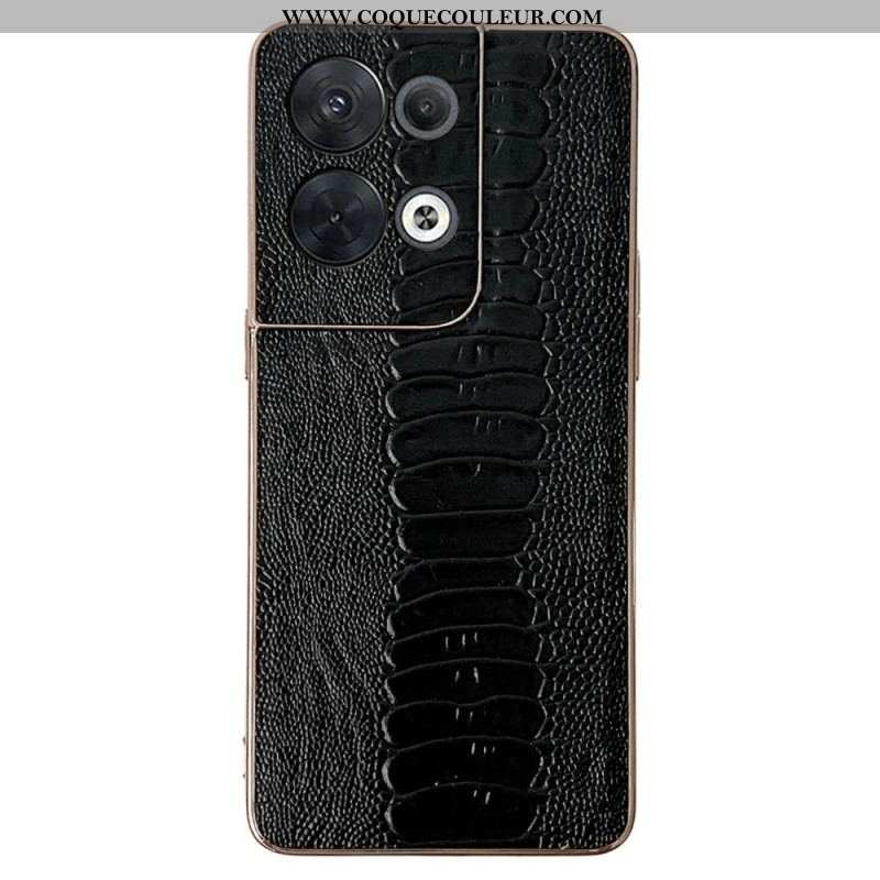 Coque Oppo Reno 8 Vrai Cuir Style Crocodile