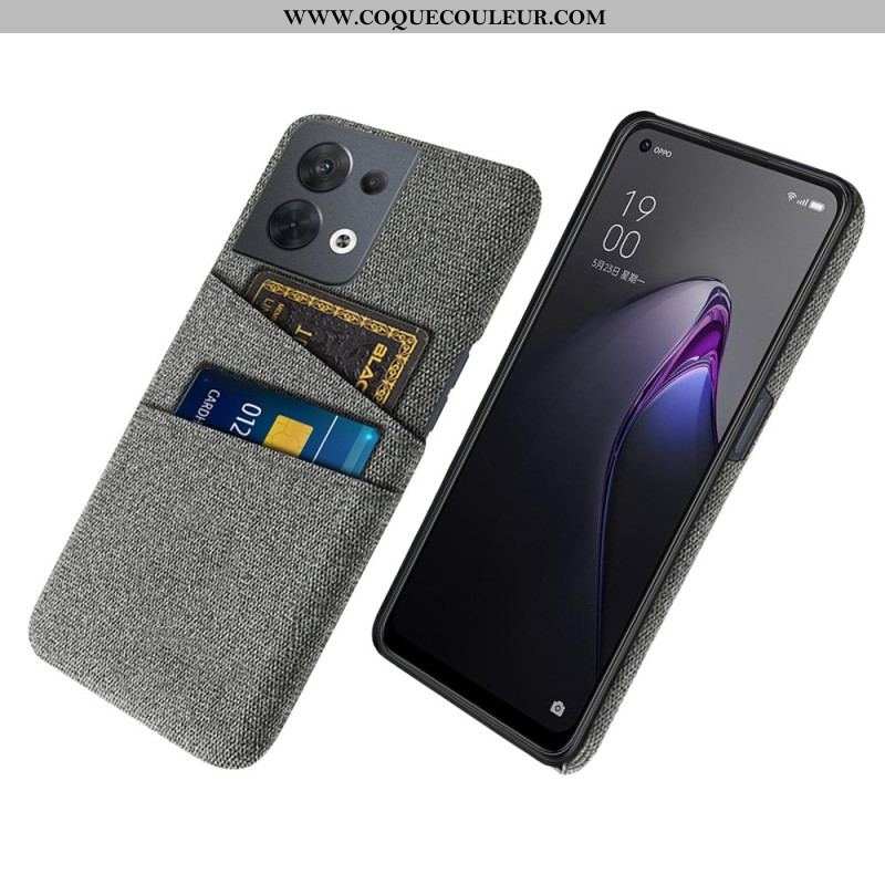 Coque Oppo Reno 8 Tissu Porte-Cartes