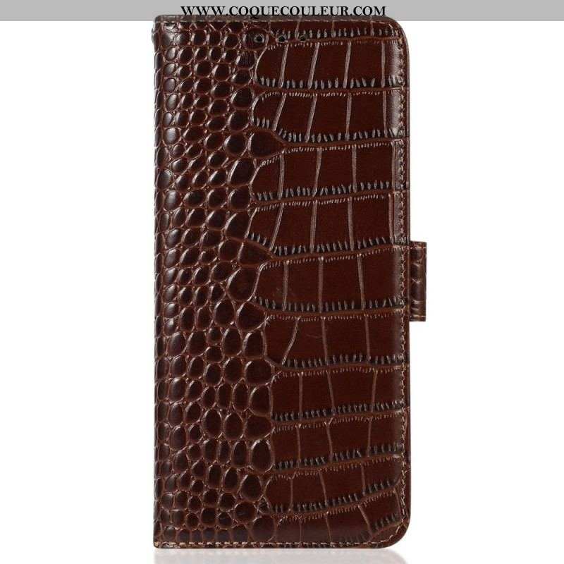 Housse Oppo Reno 8 Style Crocodile RFID